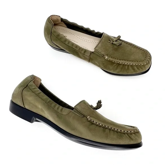 SAS Hope Slip-On Loafer Green Tundra Size 9 Medium Leather Moccasin Shoe sas EUC - Picture 12 of 13